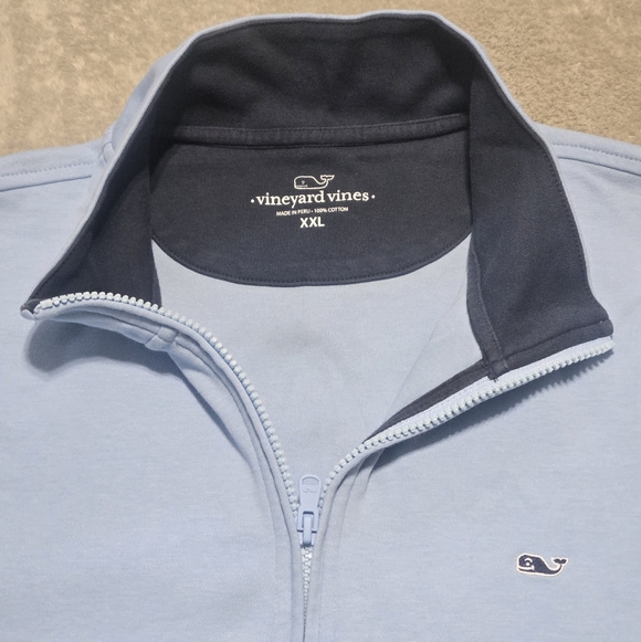 Vineyard Vines Other - Vineyard Vines Men's Light Blue 1/4 Zip-Up Pullover Sweatshirt Size XXL Preppy